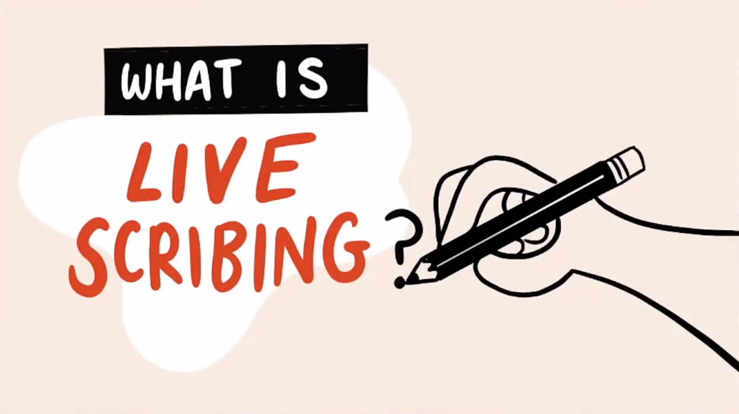 A video thumbnail with a hand drawing 'What is live scribing?'